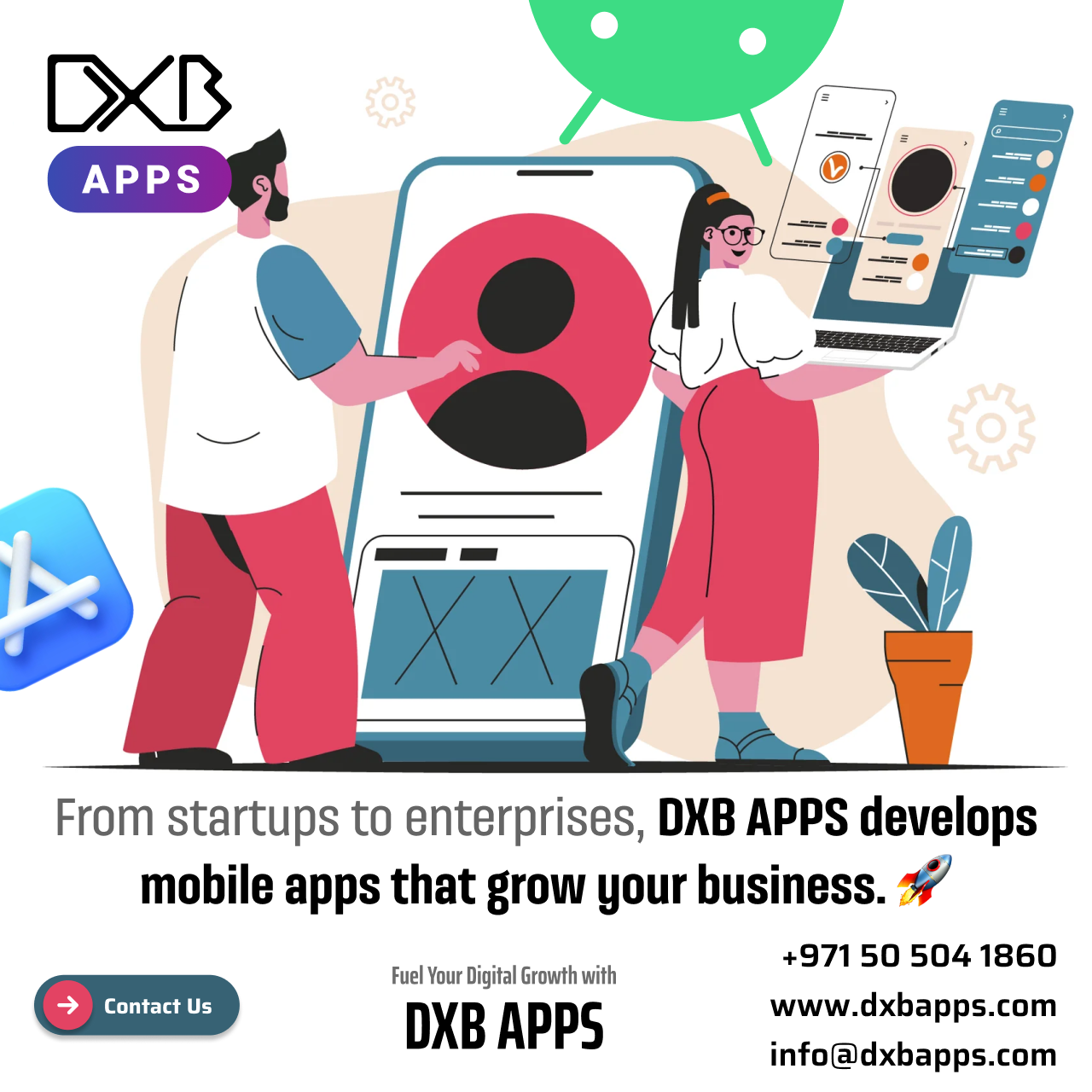 DXB APPS has a team of expert mobile app developers for best apps